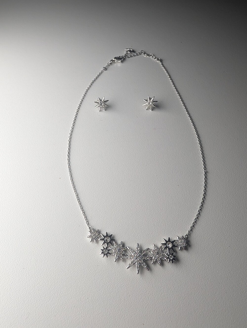 Swarovski Sterling Silver Starburst Necklace & Earrings Set